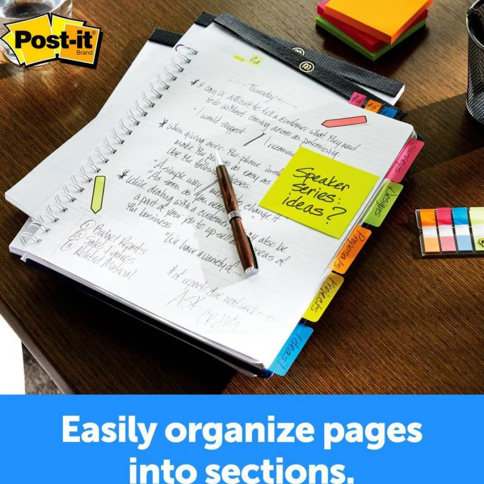 Post-it Tabs, 1.5 in. x 2 in., 1 Pack, 24 Tabs/Pack, Assorted Colors, School Supplies for Students, Tabs for Textbooks and Notebooks