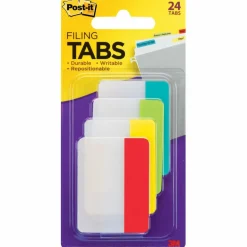 Post-it Tabs, 1.5 in. x 2 in., 1 Pack, 24 Tabs/Pack, Assorted Colors, School Supplies for Students, Tabs for Textbooks and Notebooks