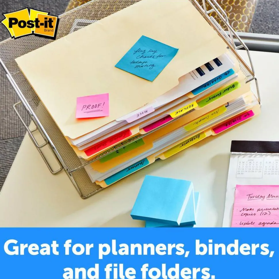 Post-it Tabs, 1.5 in. x 2 in., 1 Pack, 24 Tabs/Pack, Assorted Colors, School Supplies for Students, Tabs for Textbooks and Notebooks