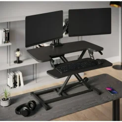 P10 Pneumatic Standing Desk Riser Converter With Keyboard Tray, 20