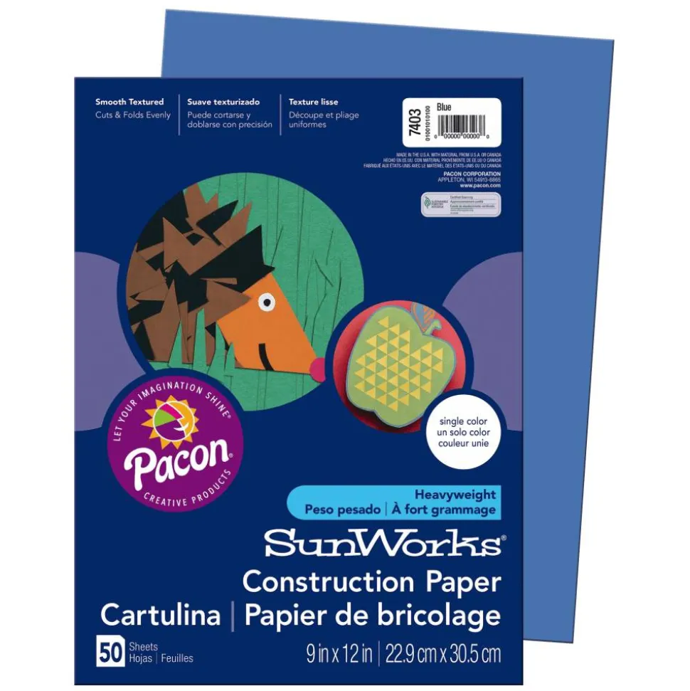 Prang Construction Paper, 9" x 12", Blue, Pack Of 50