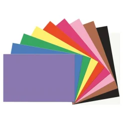 Prang Construction Paper - Multipurpose - 36" x 24" - 50 / Pack - Assorted, Blue, Brown, Holiday Green, Orange, Pink, Scarlet, Violet, White, Yellow