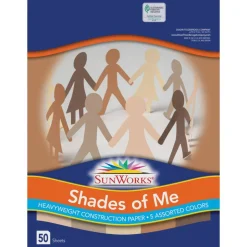 Prang Multicultural Construction Paper, 12" x 18", Assorted Colors, Pack Of 50