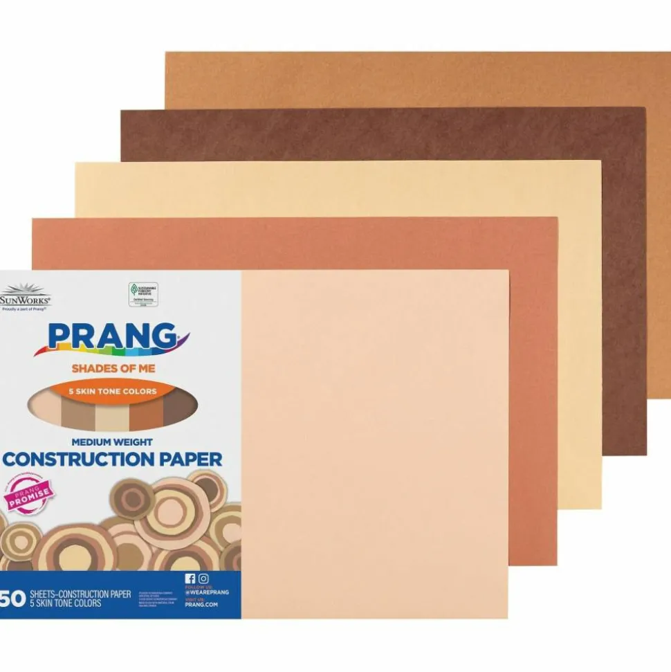 Prang Multicultural Construction Paper, 12" x 18", Assorted Colors, Pack Of 50