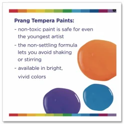 Prang Ready-To-Use Tempera Paint, 16 Oz., Assorted Colors, Pack Of 12