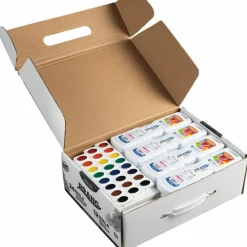 Prang Semi-Moist Watercolor Master Set, Assorted Colors, 0.17 Oz, Set Of 36