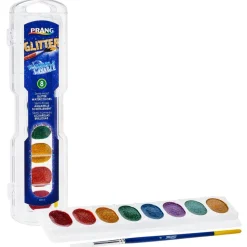Prang Washable Glitter Watercolor Paint, Set Of 8