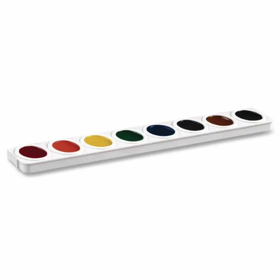 Prang Watercolor Oval Set With Brush, Assorted, Set Of 8 Colors