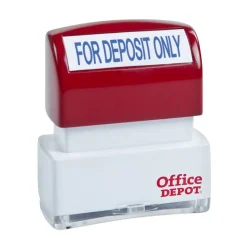 Pre-Inked Message Stamp, "For Deposit Only", Blue, 035559