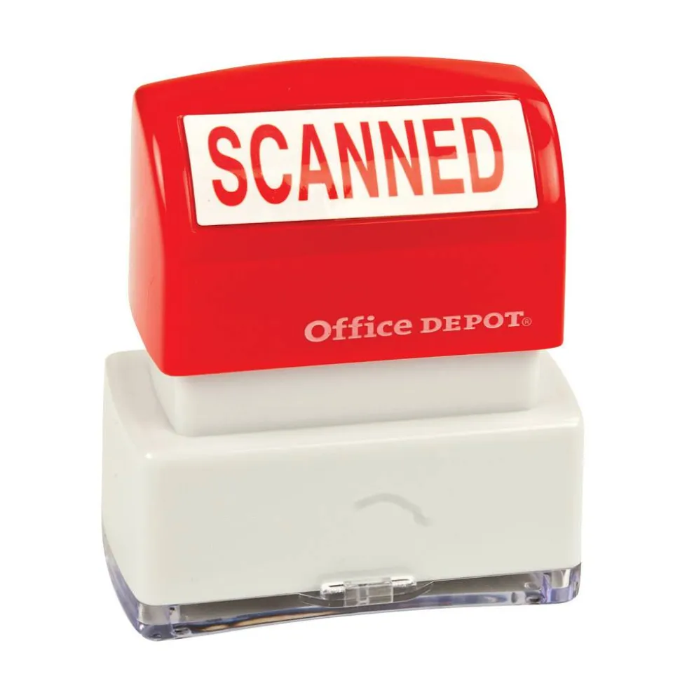 Pre-Inked Message Stamp, "Scanned", Red