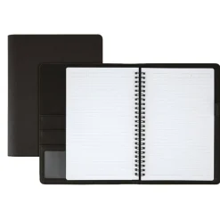 Premium Folio Notebook, Junior, 5 1/2" x 8 1/2", 1 Subject, Narrow Ruled, 120 Pages (60 Sheets), Black