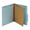 Pressboard Classification Folders With Fasteners, Letter Size, 100% Recycled, Light Blue, Pack Of 10 Folders