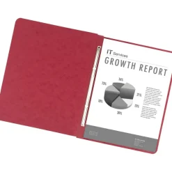 Pressboard Side-Bound Report Binders With Fasteners, Executive Red, 60% Recycled, Pack Of 10