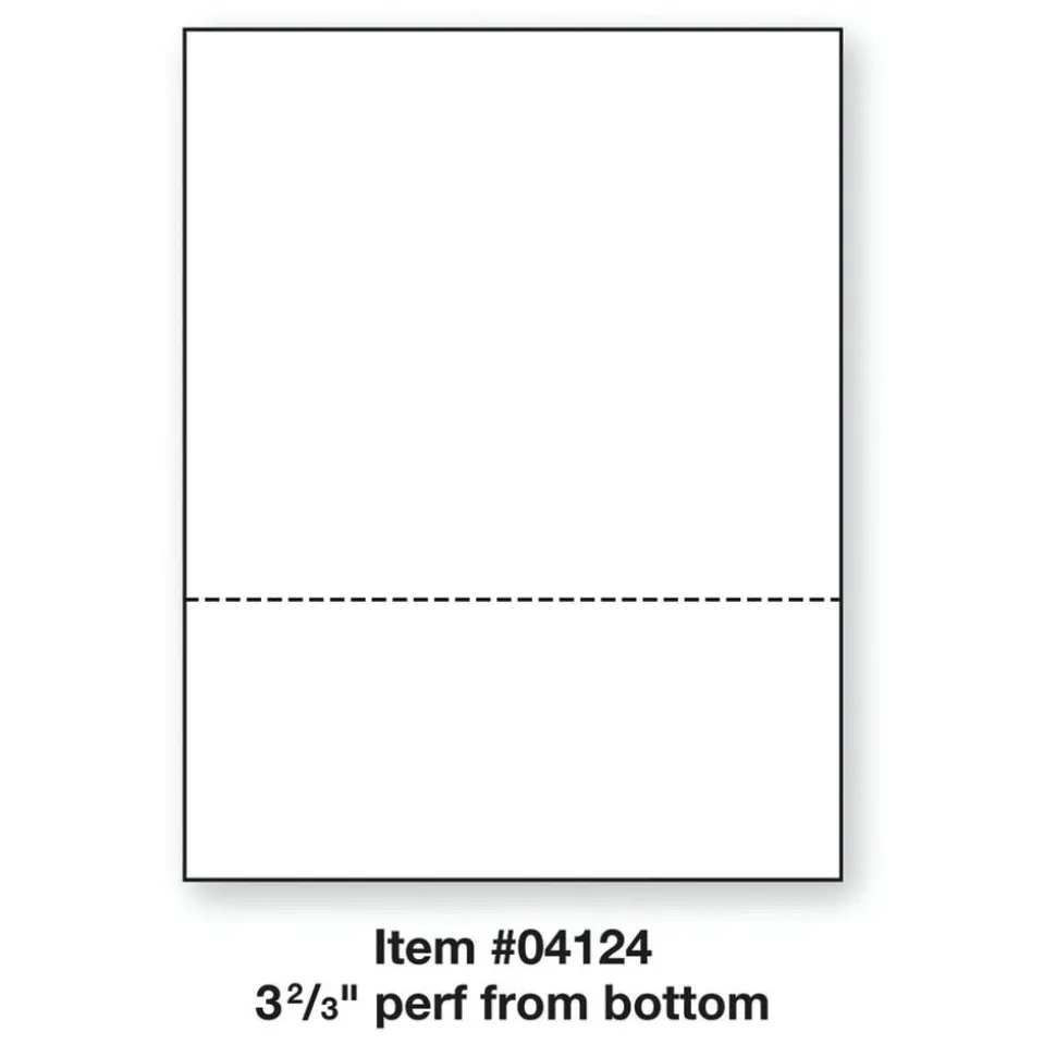 PrintWorks Professional Pre-Perforated Paper, 1 Ream, White, Letter (8 1/2" x 11"), 20 Lb, 3-2/3, Ream Of 500 Sheets