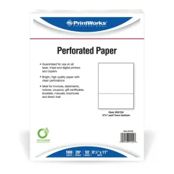 PrintWorks Professional Pre-Perforated Paper, 1 Ream, White, Letter (8 1/2