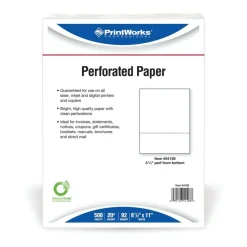 PrintWorks Professional Pre-Perforated Paper for Invoices, Statements, Gift Certificates & More