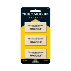 Prismacolor Magic Rub Vinyl Erasers, Beige, Pack Of 3