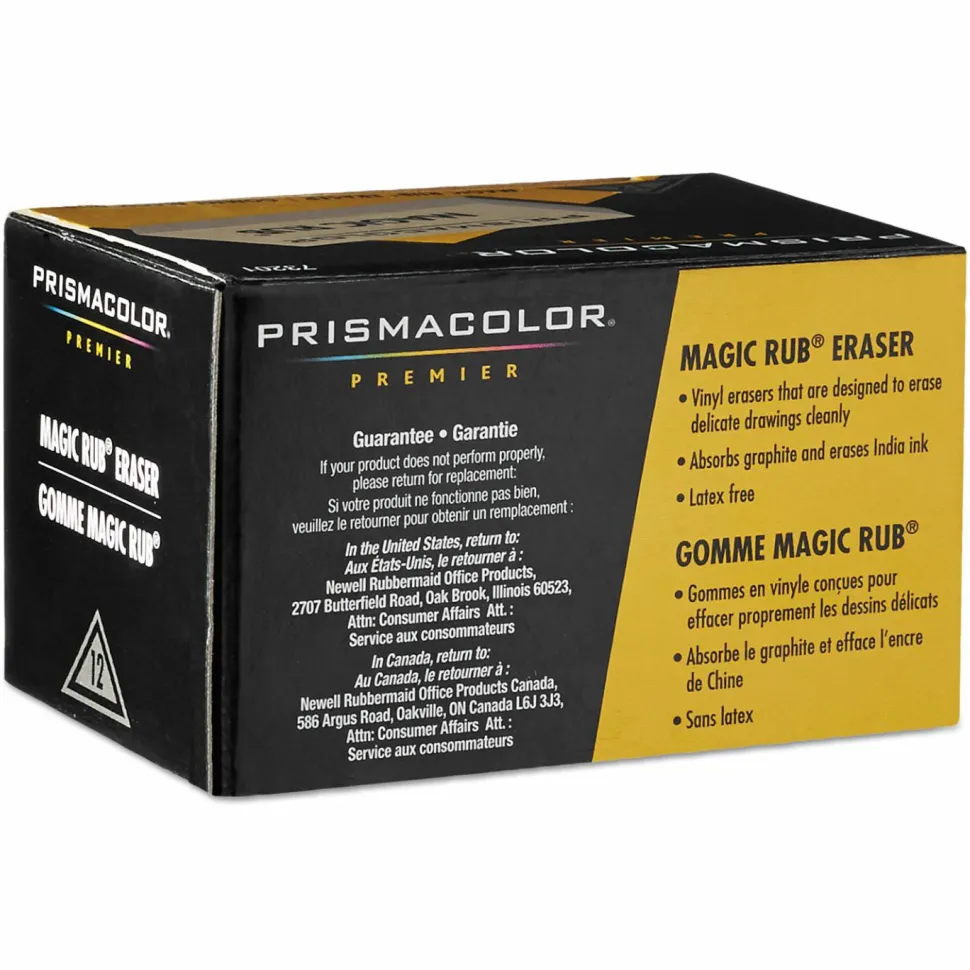 Prismacolor Magic Rub Vinyl Erasers, White, Pack Of 12
