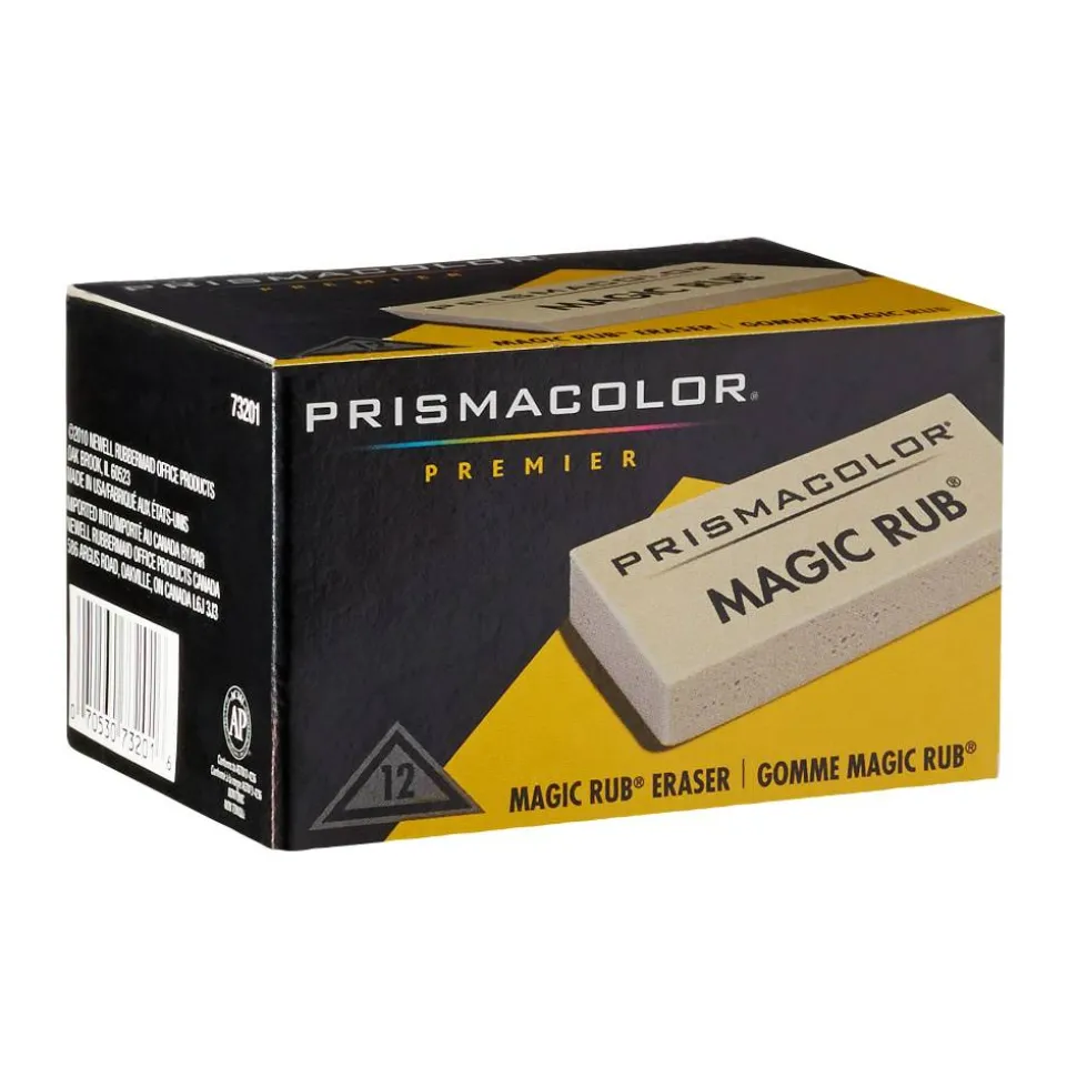 Prismacolor Magic Rub Vinyl Erasers, White, Pack Of 12