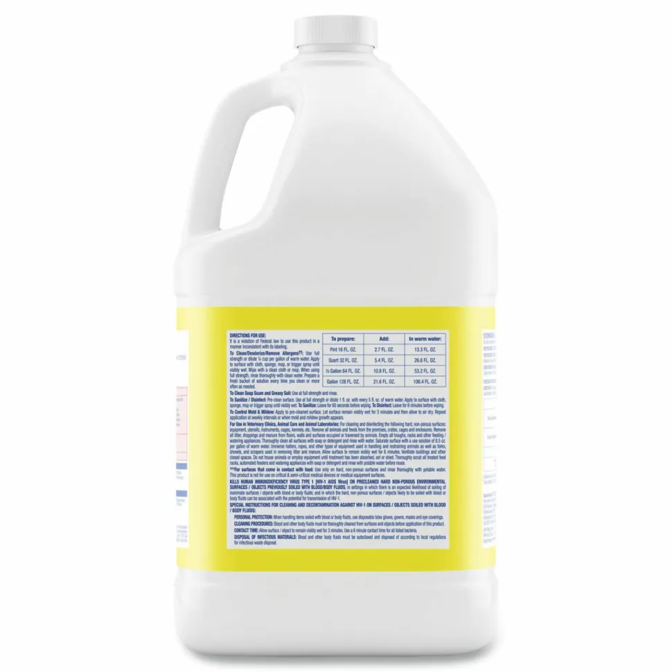 Professional LYSOL Brand Disinfectant Deodorizing Cleaner Concentrate, Lemon Scent, 128 oz Bottle, 4/Carton