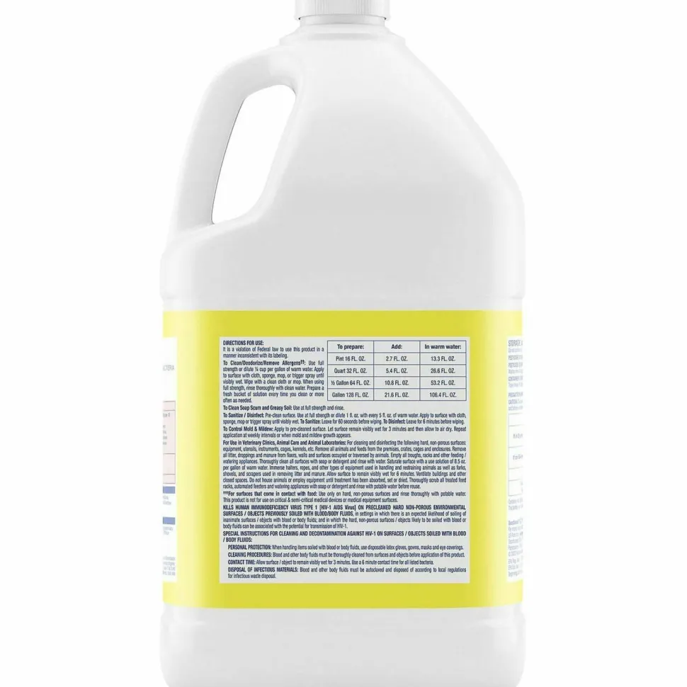 Professional LYSOL Brand Disinfectant Deodorizing Cleaner Concentrate, Lemon Scent, 128 oz Bottle, 4/Carton