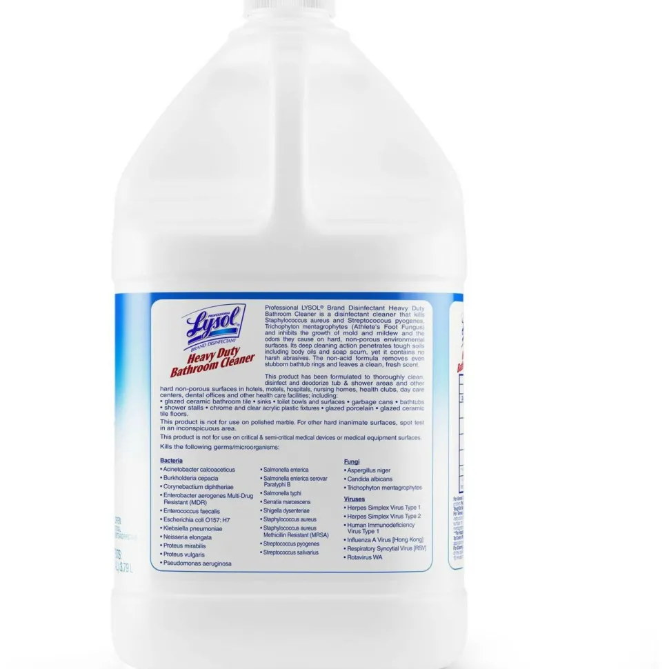 Professional LYSOL Brand Disinfectant Heavy-Duty Bathroom Cleaner Concentrate, Fresh Lime Scent, 1 gal Bottle, 4/Carton