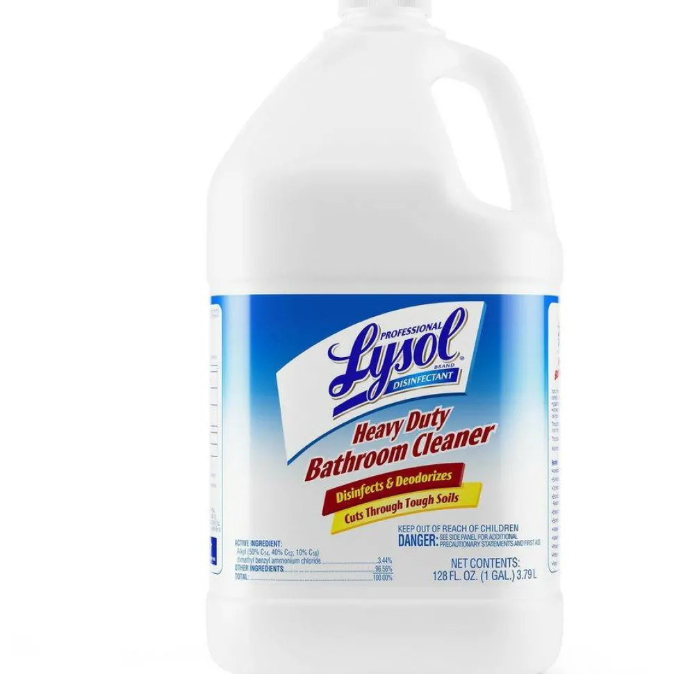 Professional LYSOL Brand Disinfectant Heavy-Duty Bathroom Cleaner Concentrate, Fresh Lime Scent, 1 gal Bottle, 4/Carton