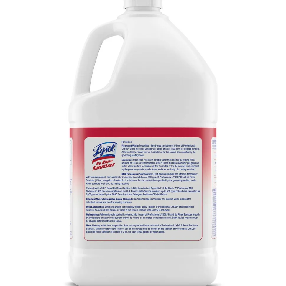 Professional Lysol Concentrated No Rinse Sanitizer, 1 Gallon, Case Of 4 Bottles