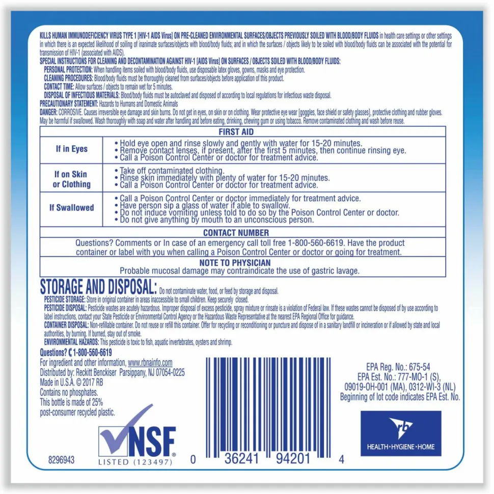 Professional Lysol Disinfectant Heavy Duty Bathroom Cleaner Concentrate, 128 Oz Bottle