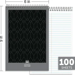 Professional Steno Book, 6" x 9", Gregg Ruled, 100 Sheets, White