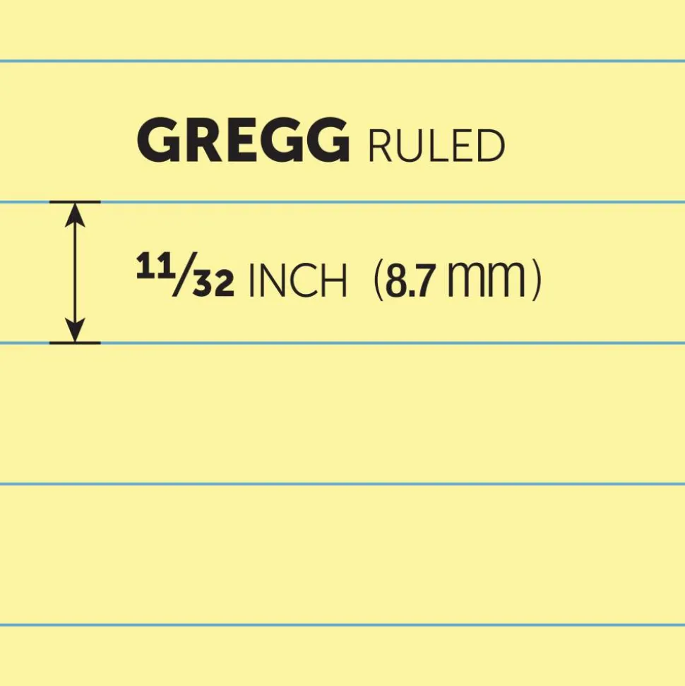 Professional Steno Book, 6" x 9", Gregg Ruled, 100 Sheets, Canary