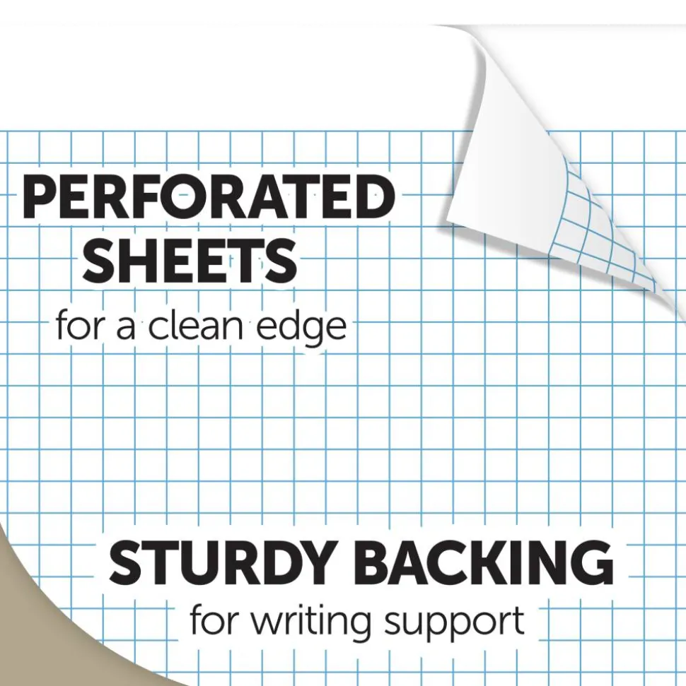 Professional Top Wirebound Writing Pad, 8-1/2" x 11-3/4", Quad Ruled, 70 Sheets, White