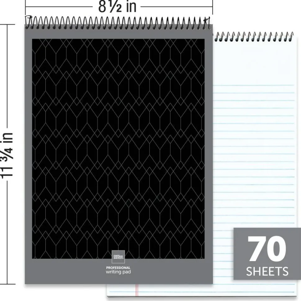 Professional Top Wirebound Writing Pad, 8-1/2" x 11-3/4", Legal/Wide Ruled, 70 Sheets, White