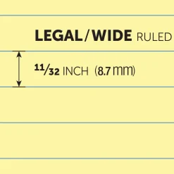 Professional Writing Pads, 8-1/2" x 11-3/4", Legal/Wide Ruled, 50 Sheets, Canary, Pack Of 8