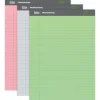Professional Writing Pads, 8-1/2" x 11-3/4", Legal/Wide Ruled, 50 Sheets, Assorted Colors, Pack Of 3