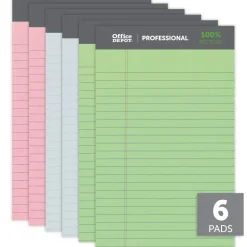 Professional Writing Pads, 5" x 8", Narrow Ruled, 50 Sheets, White, Pack Of 8