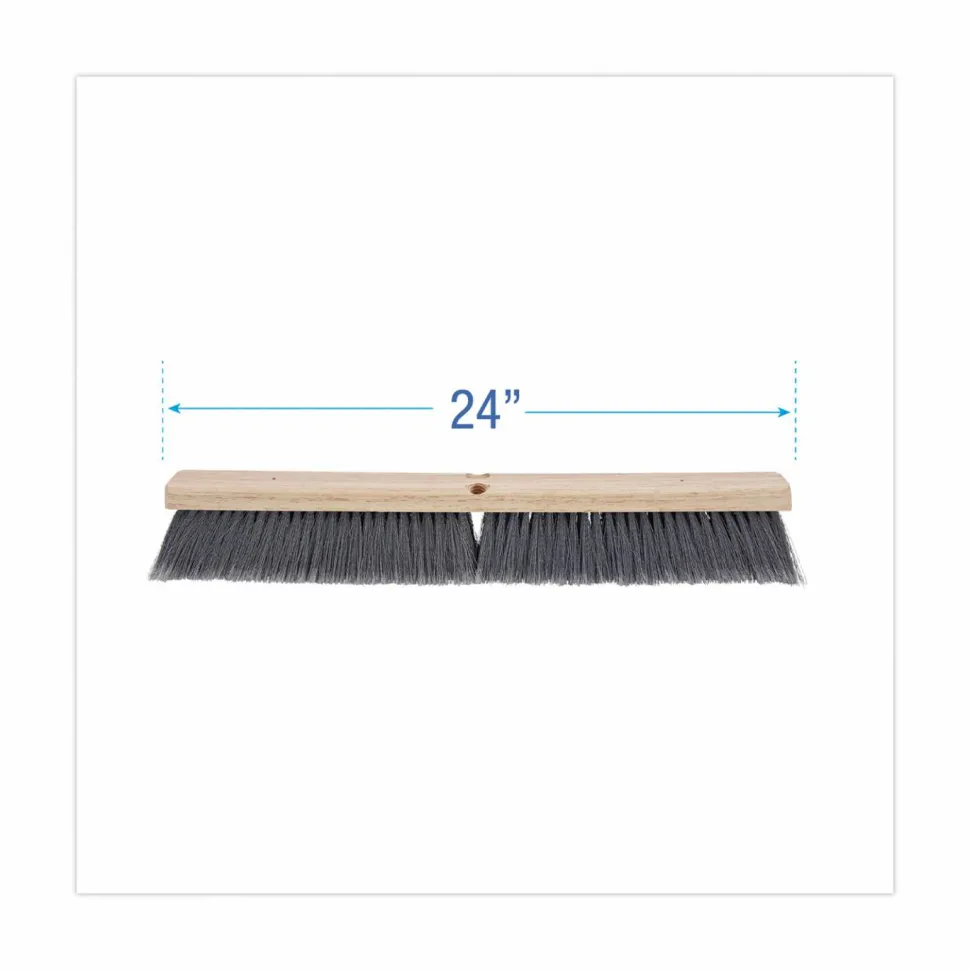 Pro Line 24" Push Broom, Flagged Polypropylene, Gray