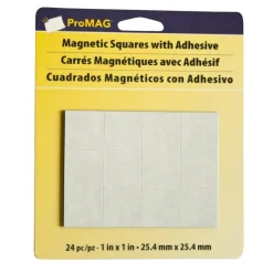 ProMAG Magnetic Squares, 1", Black/White, Pack Of 24
