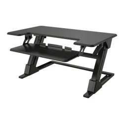 P20 Standing Desk Converter With USB And Keyboard Tray, 19-3/10"H x 35-2/5"W x 23-1/5"D, Black