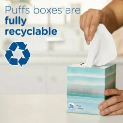 Puffs Plus Lotion 2-Ply Facial Tissues, White, 56 Sheets Per Box, Pack of 4 Boxes
