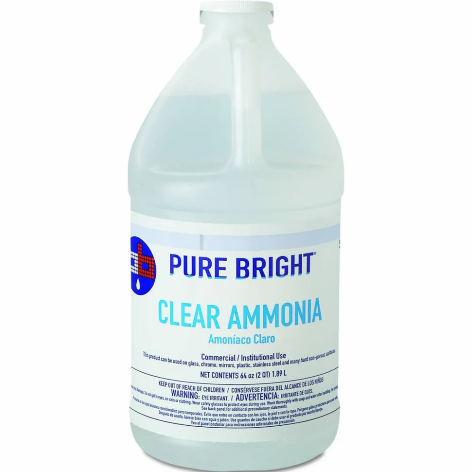 Pure Bright Clear Ammonia, 64 oz Bottle, 8/Carton