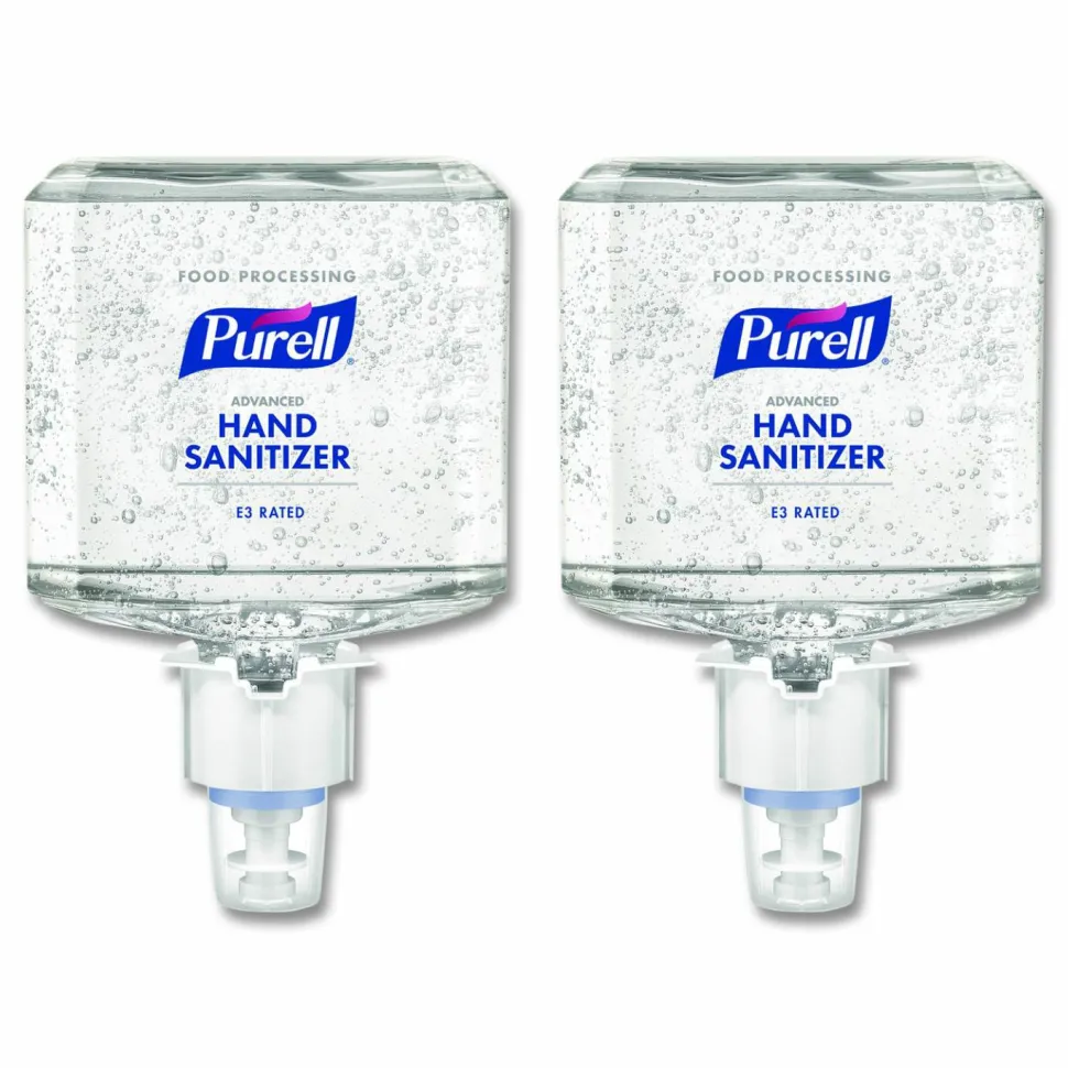 PURELL Advanced E3-Rated Instant Hand Sanitizer Gel, 1,200 mL Refill, Fragrance-Free, For ES4 Dispensers, 2/Carton