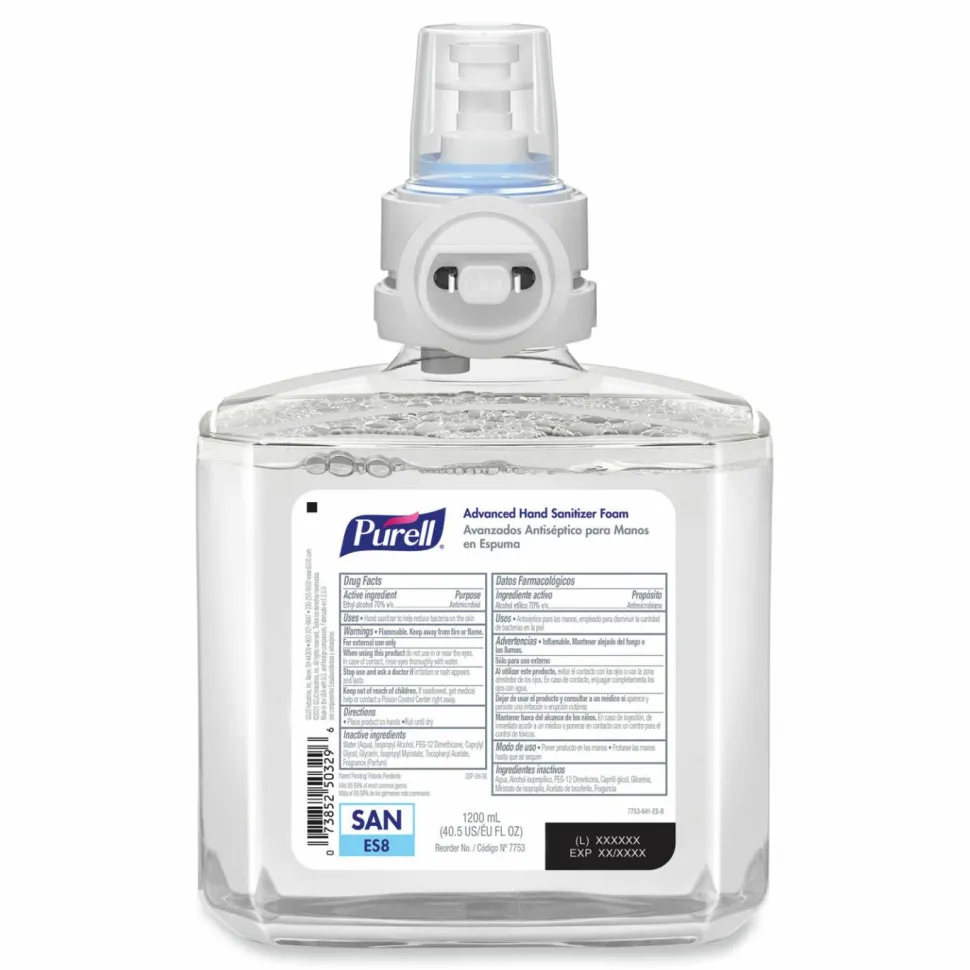 PURELL Advanced Hand Sanitizer Foam, For ES8 Dispensers, 1,200 mL Refill, Clean Scent, 2/Carton