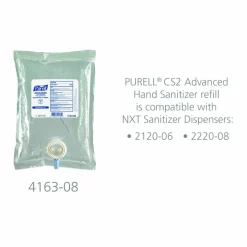 PURELL Advanced Hand Sanitizer Green Certified Gel Refill, For CS2 Dispensers, 1,000 mL, Fragrance-Free, 8/Carton