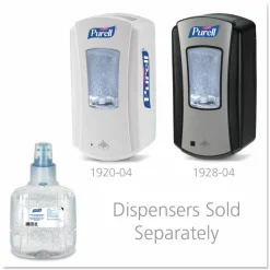 PURELL Advanced Hand Sanitizer Green Certified Gel Refill, For LTX-12 Dispensers, 1,200 mL, Fragrance-Free, 2/Carton
