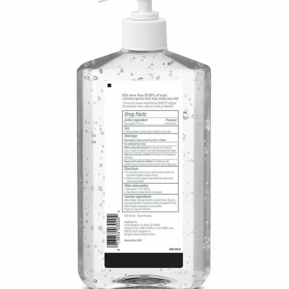 PURELL Advanced Hand Sanitizer Refreshing Gel for Workplaces, Clean Scent, 20 fl oz Pump Bottle – 3023-12