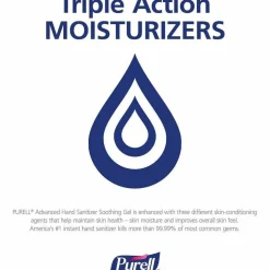 PURELL Advanced Hand Sanitizer Soothing Gel, Fresh Scent, 12 fl oz Pump Bottle, Case Of 12