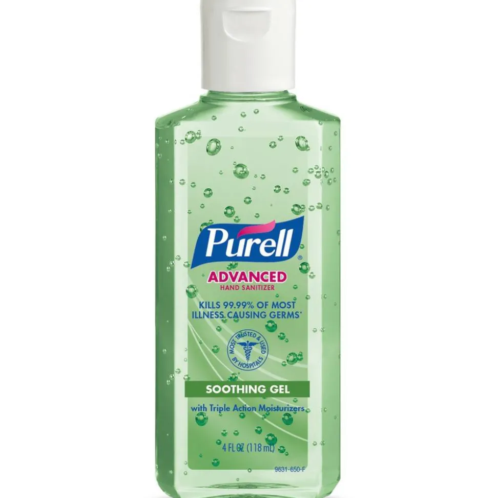 PURELL Advanced Hand Sanitizer Soothing Gel, Fresh Scent, 4 fl oz Portable Flip Cap Bottle