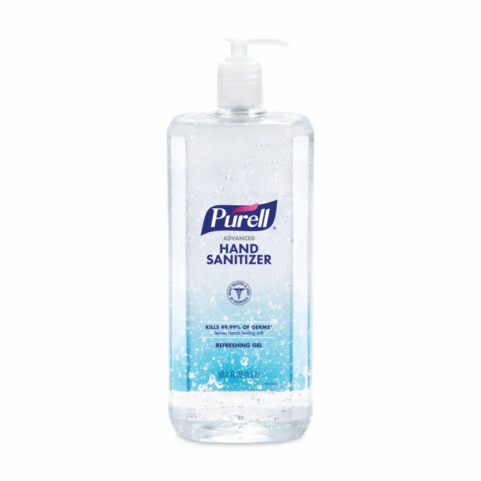 PURELL Advanced Hand Sanitizer Refreshing Gel, 1.5 L Pump Bottle, Clean Scent, 4/Carton