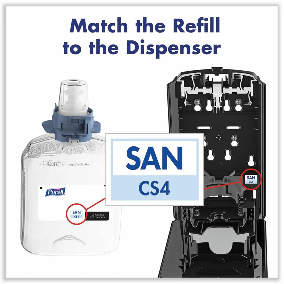 PURELL CS4 Hand Sanitizer Dispenser, 1,200 mL, 4.88 x 8.19 x 11.38, Graphite